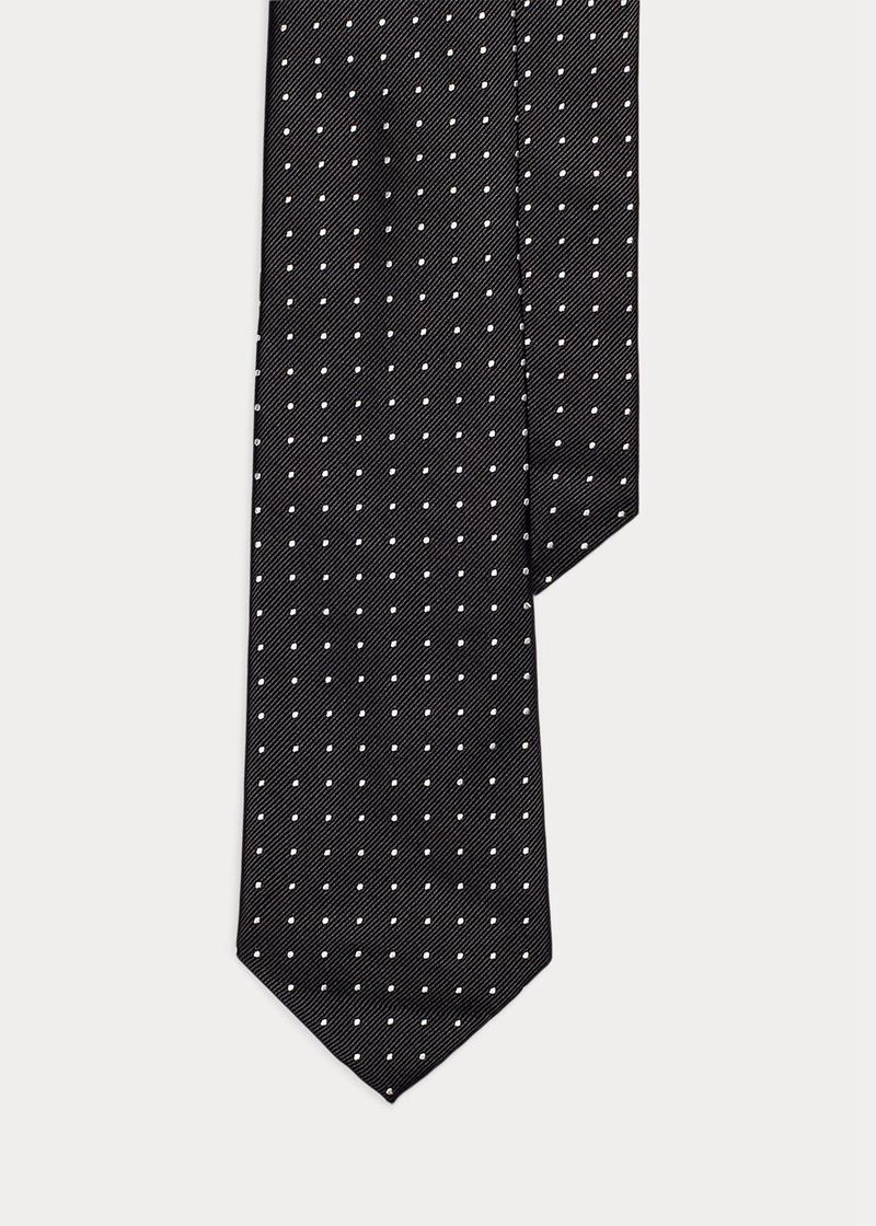 Corbata Polo Ralph Lauren Hombre Polka-Dot Silk Chile Negras EDCIP-7195